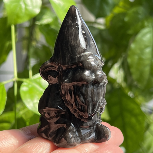 2.7Inch Natural Silver Obsidian Skull Crystal Quartz Carved Dwarf Skull Repair1Pieces