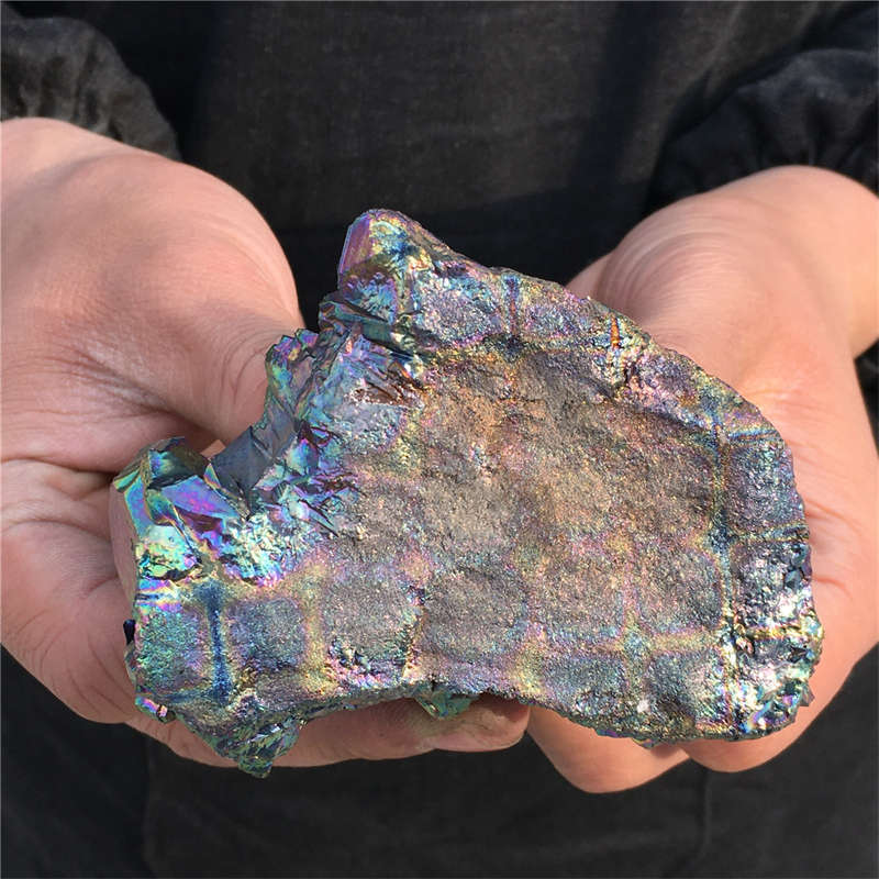 210g Electroplate Rainbow cluster quartz crystal mineral specimen reiki healing