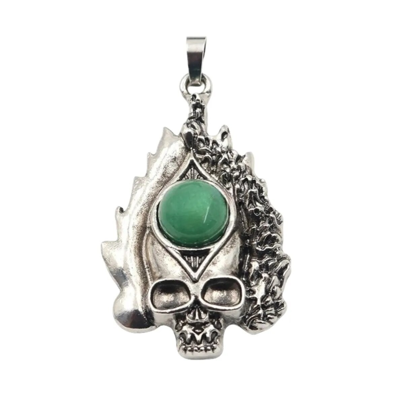 3P Fashion Gothic Skull Keychain Silver Skeleton Stone Pendant Keyring Jewelry
