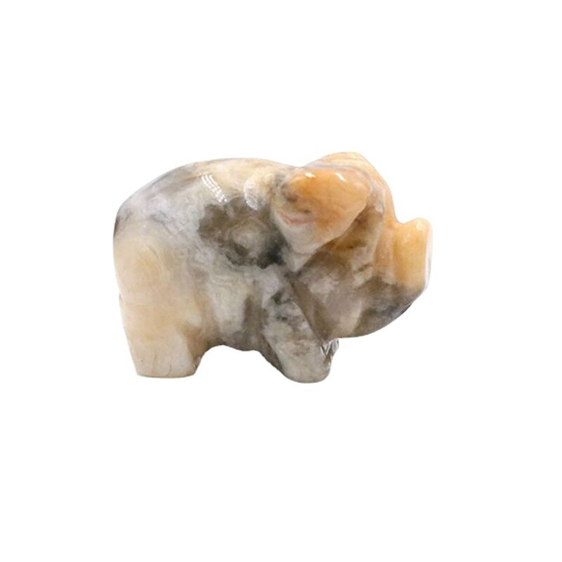 Natural Crystal Pig Animal Carved Cute Piglet Quartz Gemstone Piggy Healing Gift