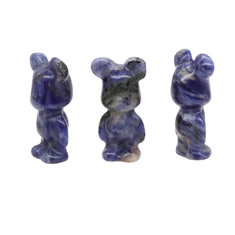 Natural Quartz Crystal Gloomy Little Bear Healing Rock Carved Animal Stone Gift