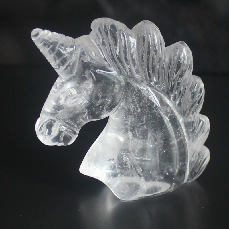 HLbshi Hand Carved Mixed Gemstone quartz crystal Unicorn animal Figurine Carving