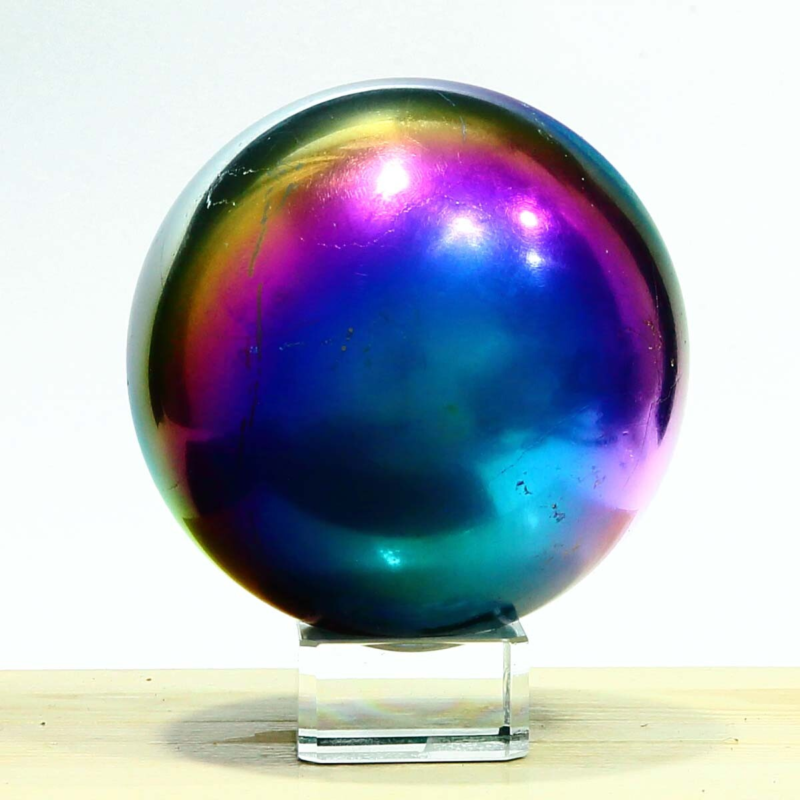 841g Natural Crystal Electroplated Rainbow Crystal Ball Quartz Sphere Healing