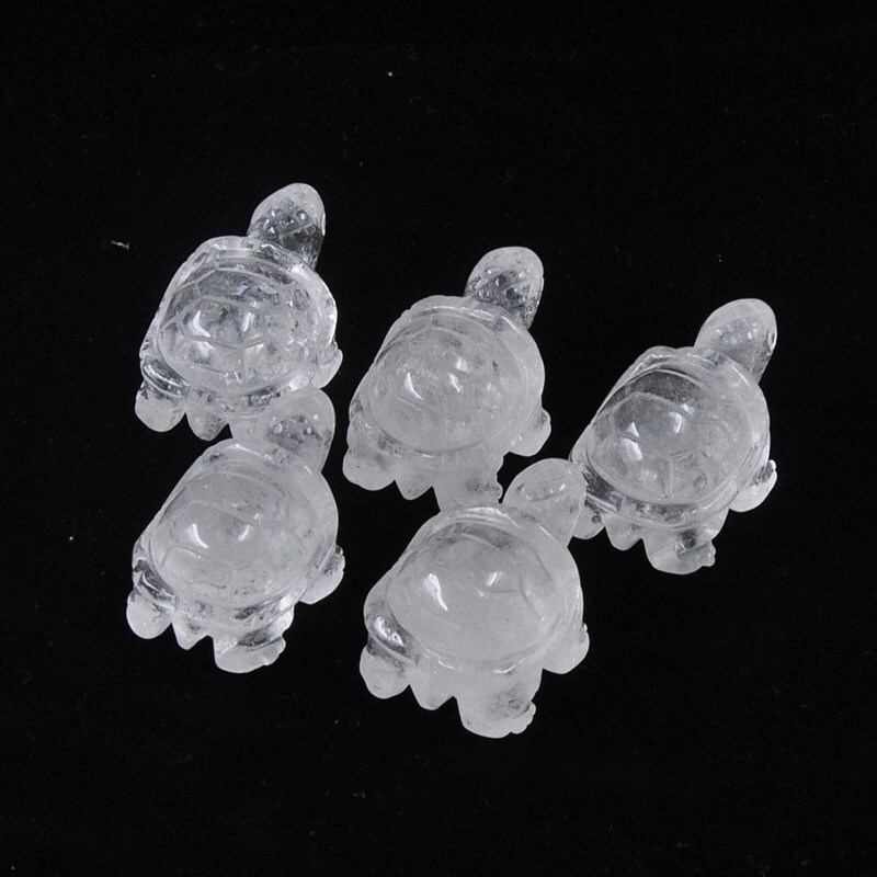 Natural Quartz Carved Longevity Tortoise Crystal Healing Gemstone Animal Turtle