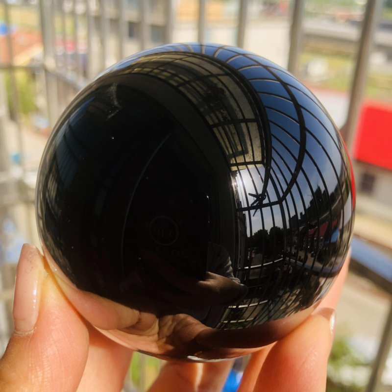 425G Natural obsidian crystal energy ball  D659