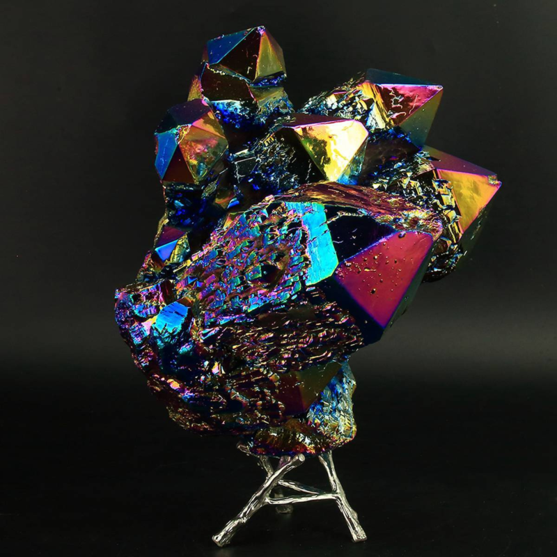 2314g Colourful Crystal Cluster Quartz Mineral Specimen Decoration Electroplate