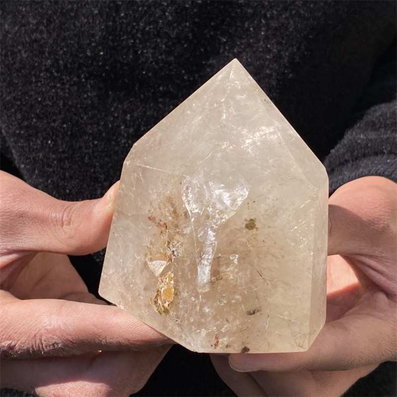 650gNatural  White Quartz Obelisk Crystal Wand Point Healing Mineral Stone