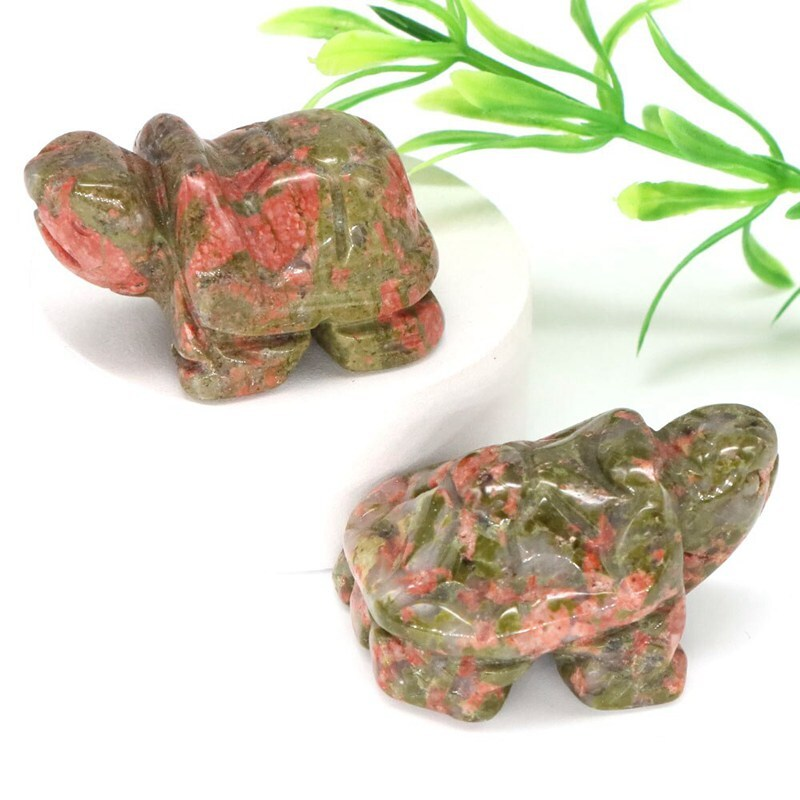 Natural Quartz Carved Longevity Tortoise Crystal Healing Gemstone Animal Turtle