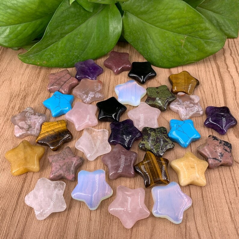 Mix Material Crystal Star Carving Pendants Collection Reiki Heal Wholesale Gift