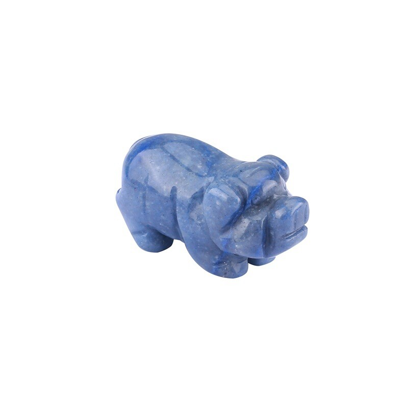 1.5'' Natural Quartz Crystal Cute Baby Piggy Hand Carved Healing Animal Decor