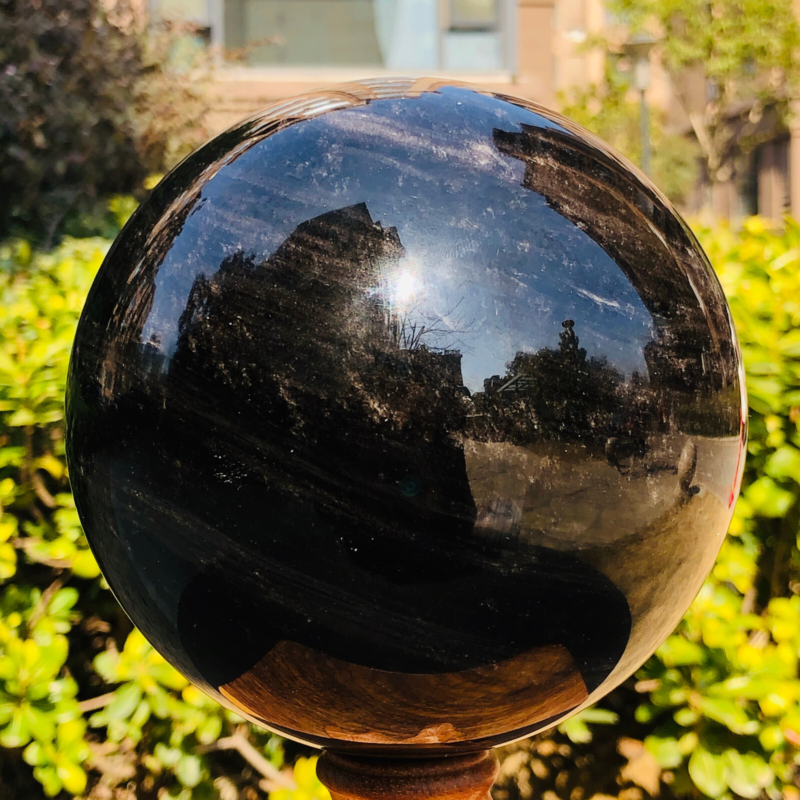 5.12LB TOP Natural Silver Obsidian Sphere Crystal quartz Ball Healing 784
