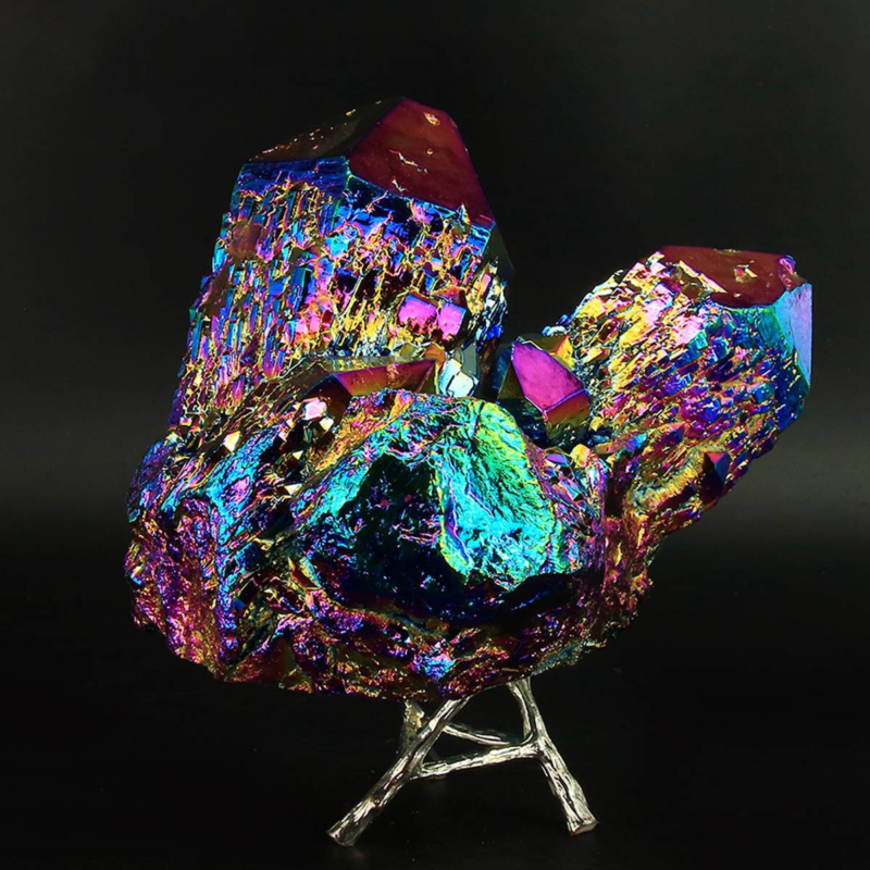 2314g Colourful Crystal Cluster Quartz Mineral Specimen Decoration Electroplate