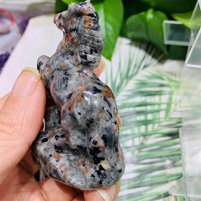 2.3" Natural Yooperlite horse Quartz Crystal stone animal skull Reiki gift 1pc