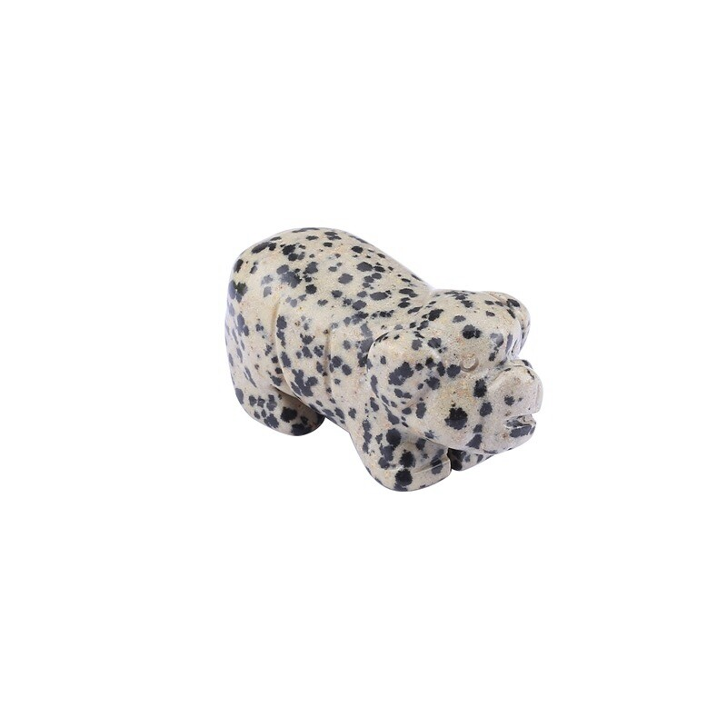 1.5'' Natural Quartz Crystal Cute Baby Piggy Hand Carved Healing Animal Decor