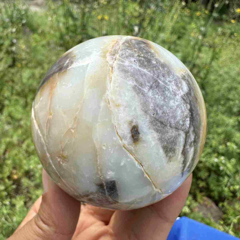 360g Natural Amazonite Quartz Sphere Crystal Polished Ball Reiki Healing Decor