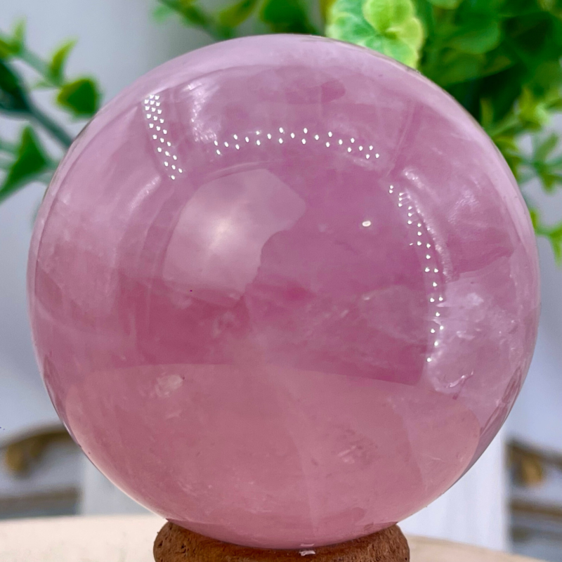 243G Natural Crystal Pink Rose Chakra Quartz Sphere healing ball Specimen