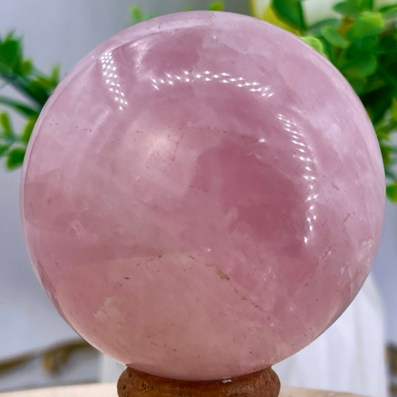 352G Natural Crystal Pink Rose Chakra Quartz Sphere healing ball Specimen
