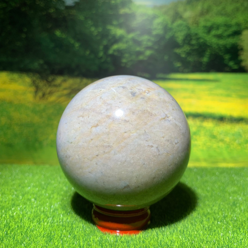 372GNatural Marine Jasper Quartz Ball Crystal Ball Mineral Specimen Restoration