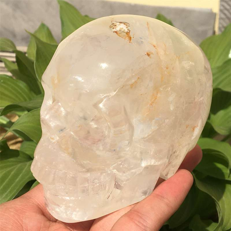 0.72kg Natural clear quartz skull carved Quartz Crystal skull Healing