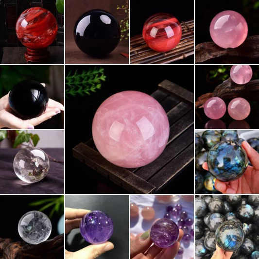 Natural Quartz Crystal Healing Gems Sphere Ball Energy Stone Reiki Decor + Stand