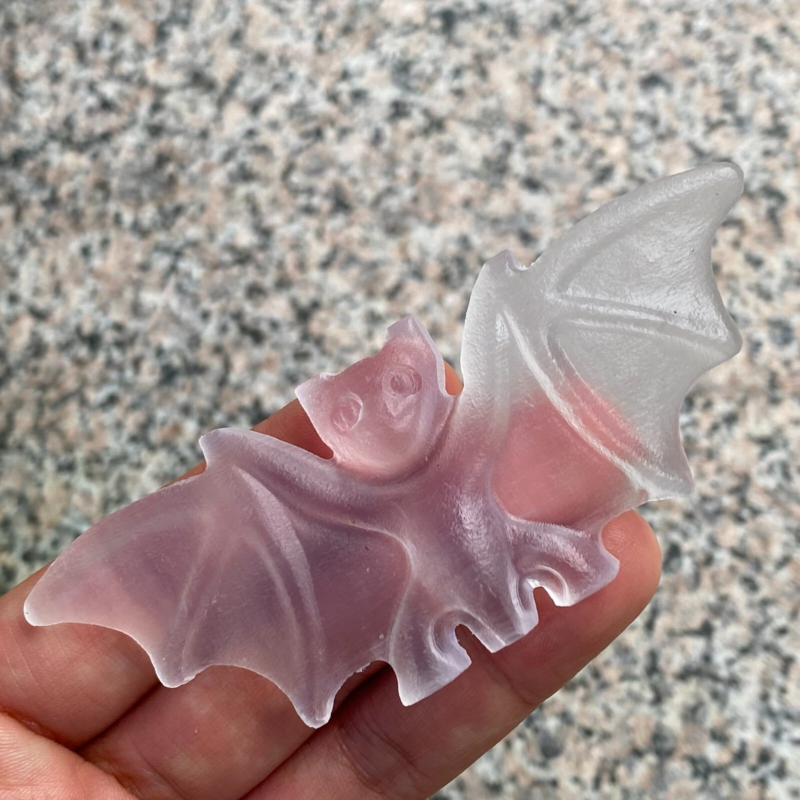 TOP 2.5”+  Natural Gypsum Selenite quartz bat hand carved crystal healing 1PC