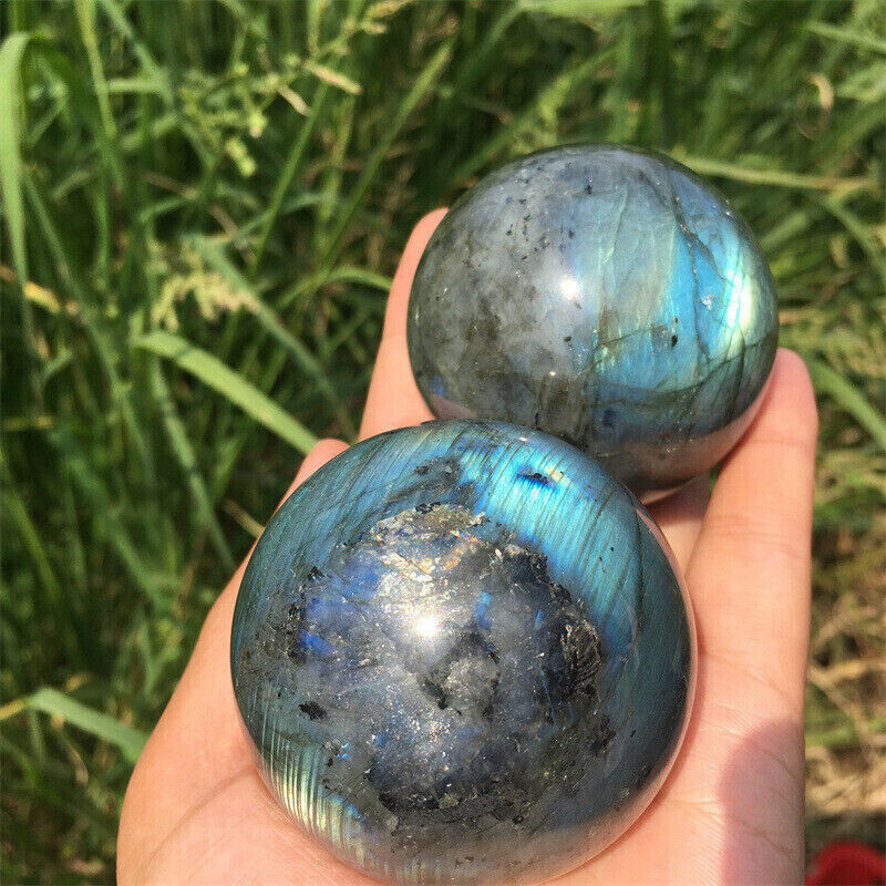 60mm Natural Labradorite Quartz Sphere Crystal Ball Rainbow Reiki Energy Healing