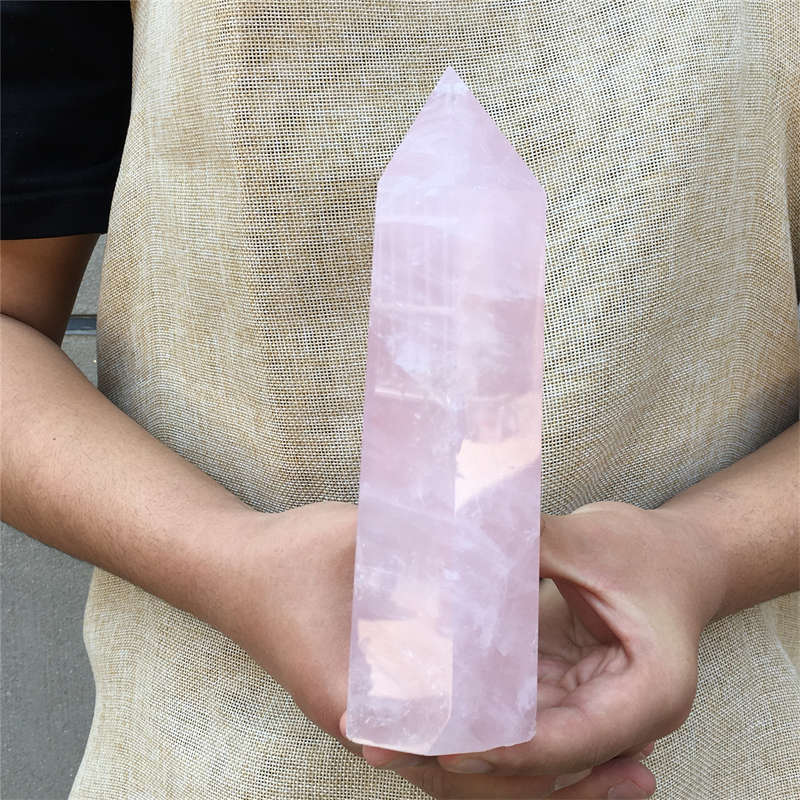 1.19kg Natural Rose quartz obelisk quartz cystal wand point gem healing
