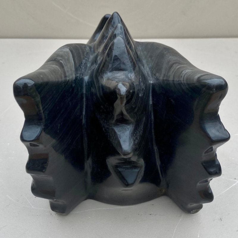 7.6LB natural obsidian carved dragon Head crystal ornaments Reiki energy healing