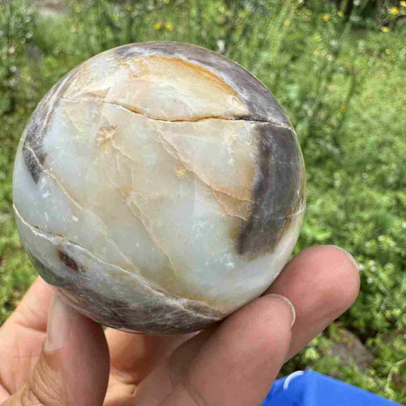 360g Natural Amazonite Quartz Sphere Crystal Polished Ball Reiki Healing Decor