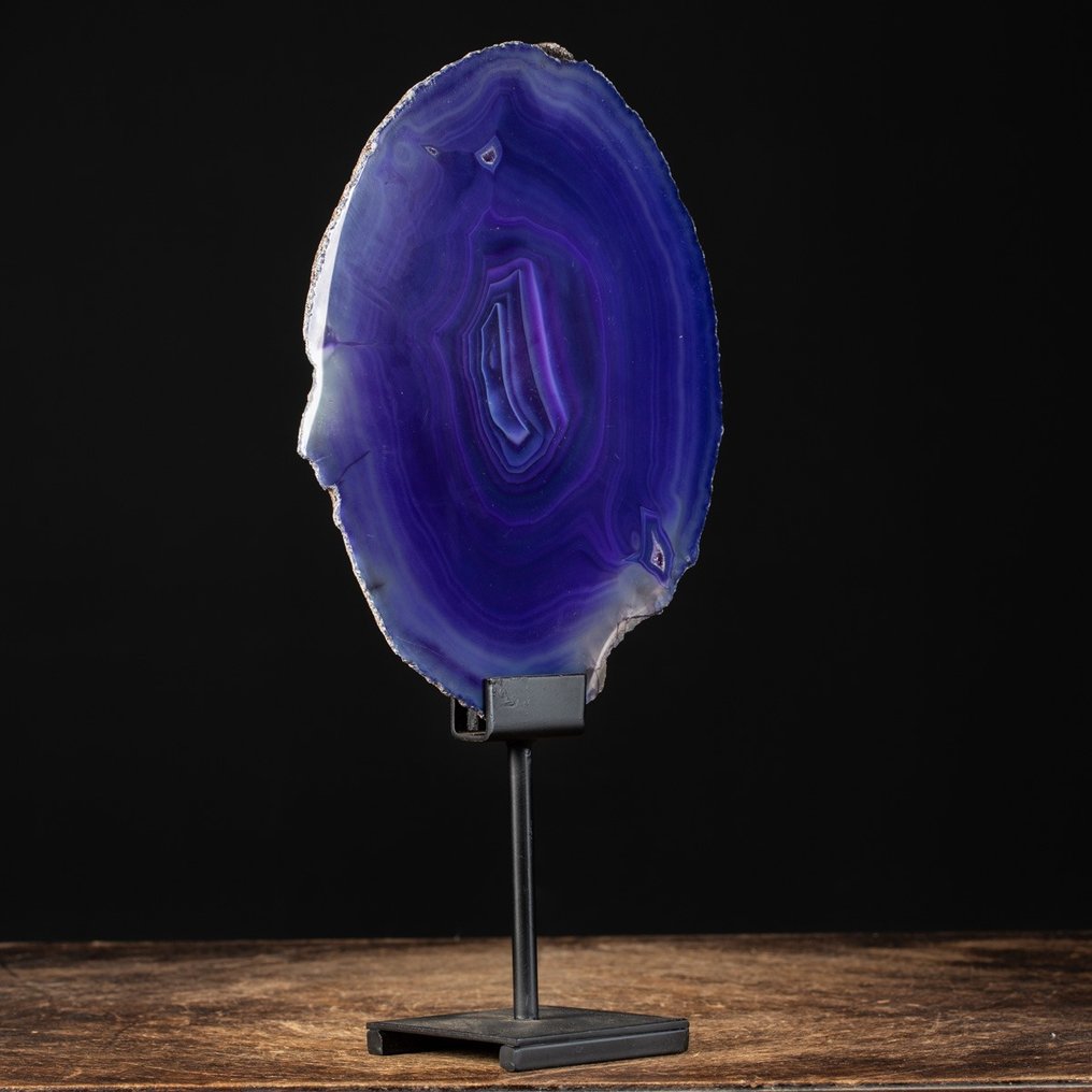 Detail of Purple Dyed Agagta Slab - Colored Agate Slide - Height: 40 mm - Width: 21.5 mm- 1279 g