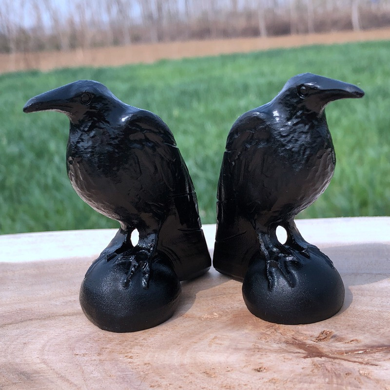 Natural obsidian crystal hand carved Raven skull Quartz reiki Decoration 1pc