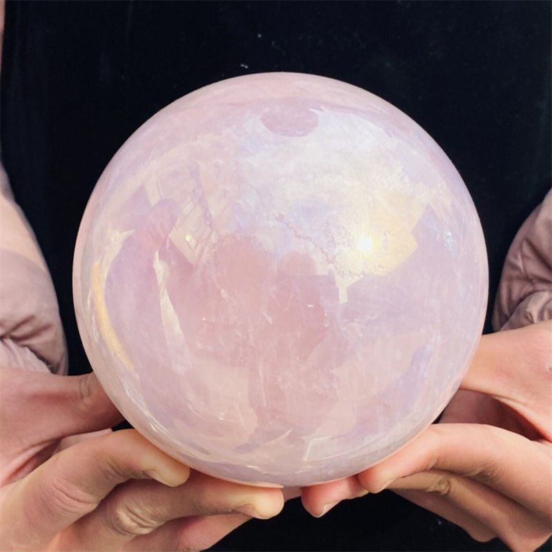 2740g  Rose Crystal Ball Treasure electroplated Powder Healing Sphere
