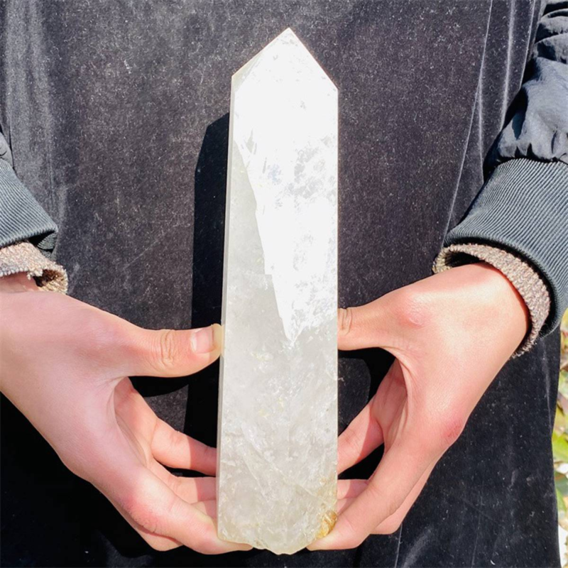 1410g Natural  White Quartz Obelisk Crystal Wand Point Healing Mineral Stone