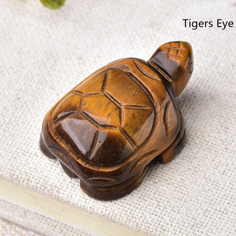Natural Quartz Carved Longevity Tortoise Crystal Healing Gemstone Animal Turtle