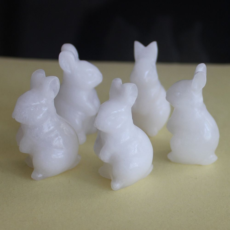 Carved gemstone crystal rabbit bunny figurine animal carving home decor 1.5''