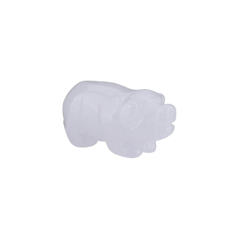 1.5'' Natural Quartz Crystal Cute Baby Piggy Hand Carved Healing Animal Decor