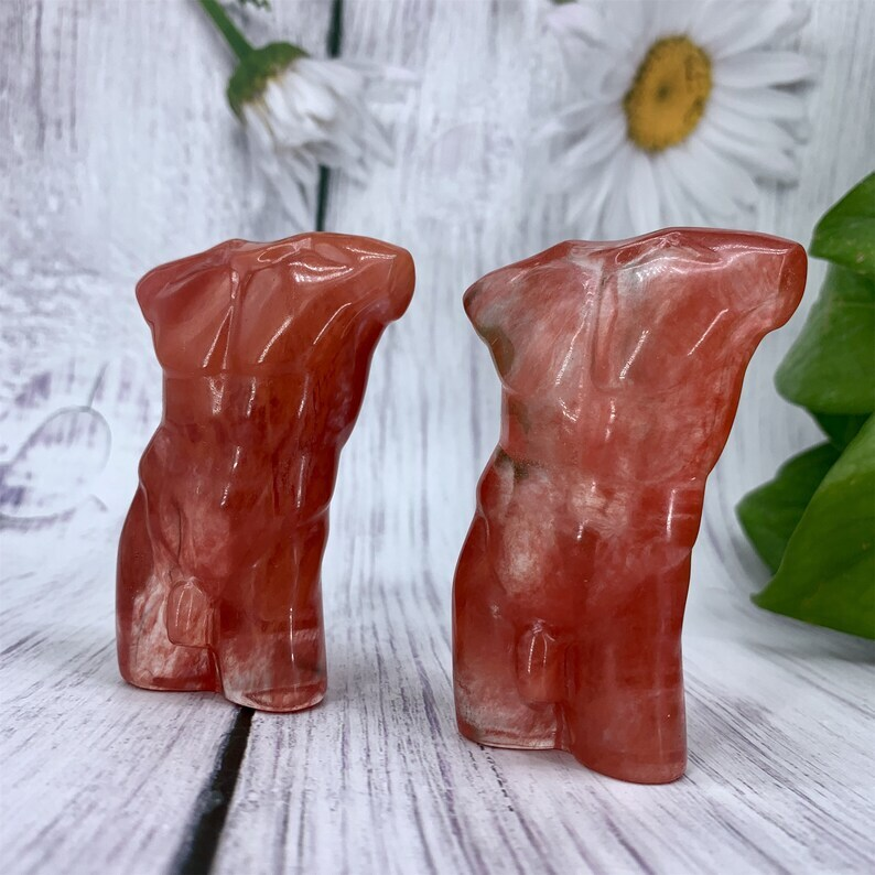 1PC Red melting stone Male Models Crystal Decoration Reiki Heal Collection gift