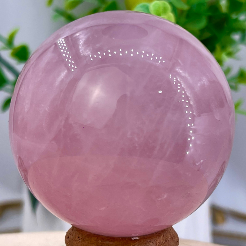 243G Natural Crystal Pink Rose Chakra Quartz Sphere healing ball Specimen