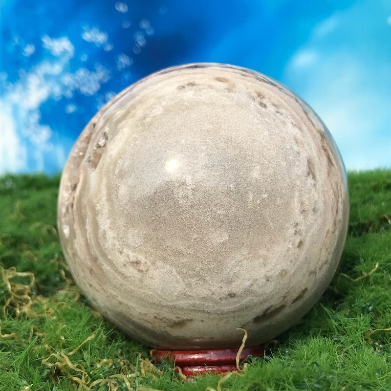 300GNatural Marine Jasper Quartz Ball Crystal Ball Mineral Sample Restoration