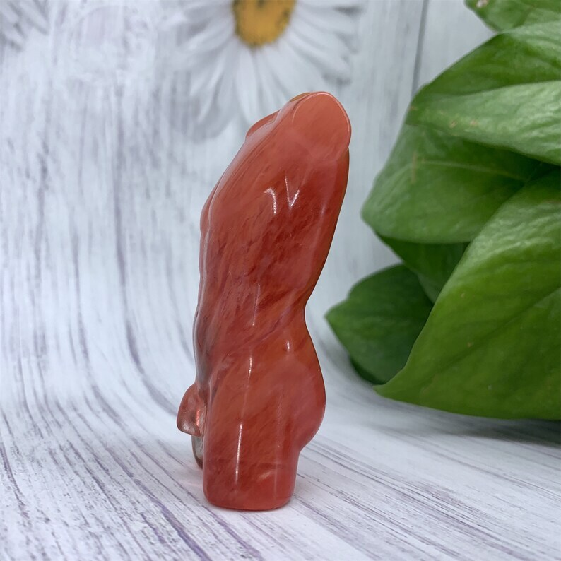 1PC Red melting stone Male Models Crystal Decoration Reiki Heal Collection gift