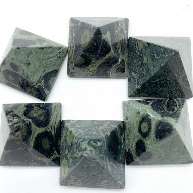 Natural Peacock Eye Quartz Crystal Pyramid Malachite Stone Chakra Tower Healing