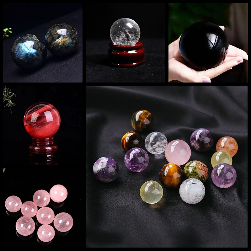Natural Quartz Crystal Healing Gems Sphere Ball Energy Stone Reiki Decor + Stand