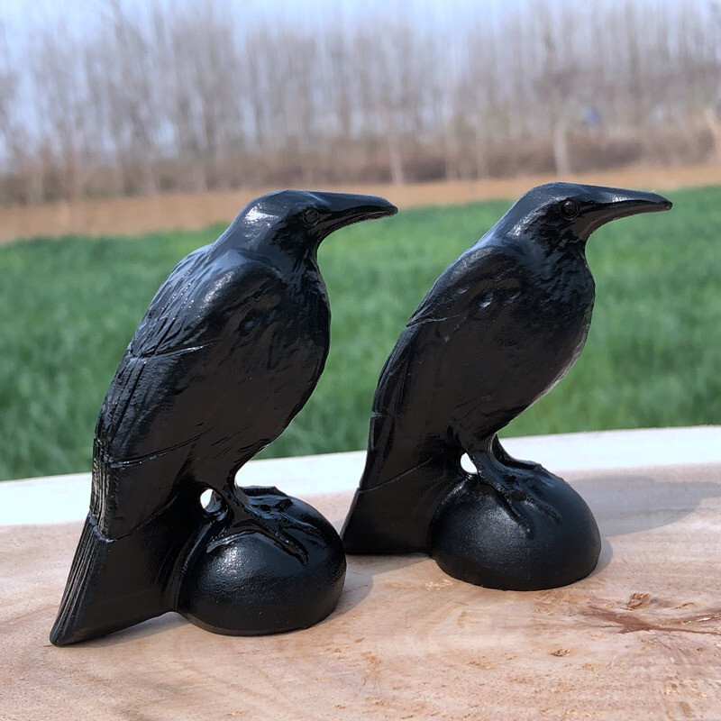 Natural obsidian crystal hand carved Raven skull Quartz reiki Decoration 1pc
