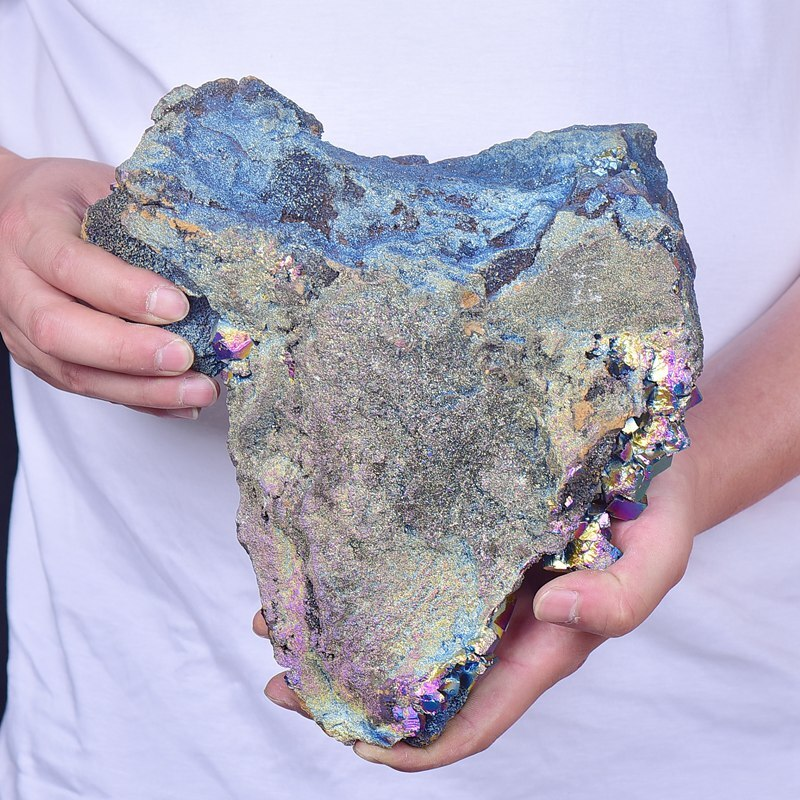 5.75LB Electroplated quartz Calcite mineral specimen for spiritual healing