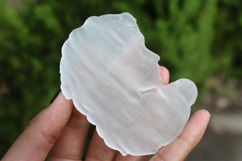 3" Carved Natural Selenite Medusa Reiki Crystal Skull Crystal gift Home Decor 1x