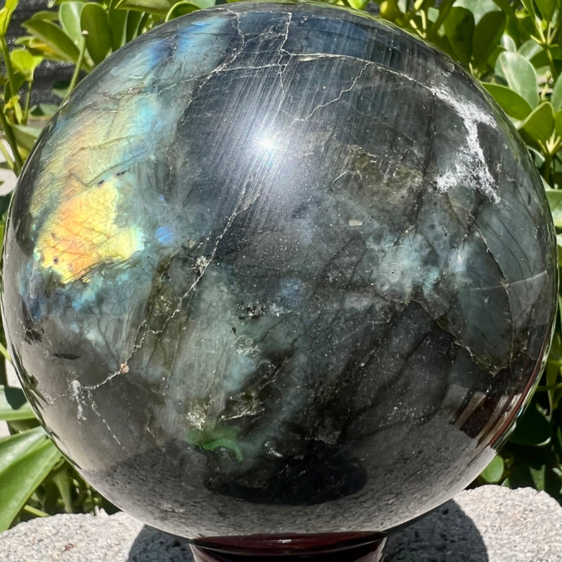 3.98LB Natural elongated quartz crystal energy healing ball