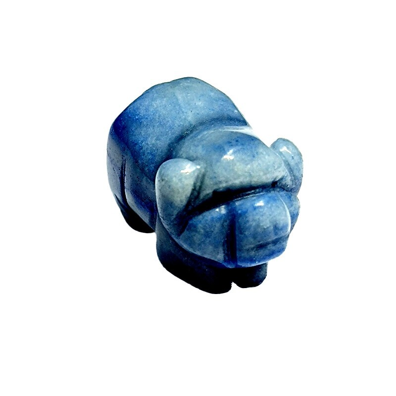 Natural Quartz Crystal Skull Carved Pig Healing Stone Wild Boar Piggy Animal Gem