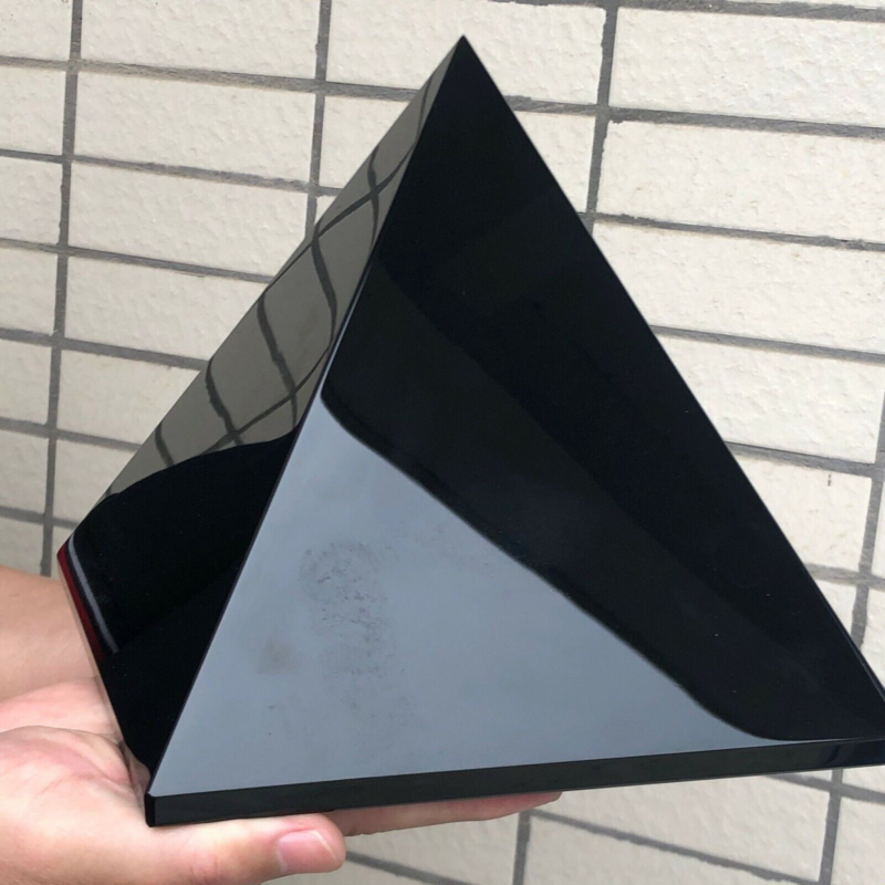 14.88LB  Natural beautiful Obsidian Pyramid polished Reiki Stone Healing