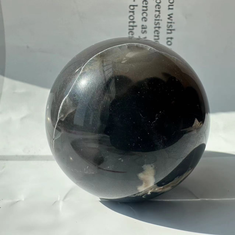 1pc 180+Natural Volcanic agate Ball quartz crystal sphere Reiki Healing 50mm+