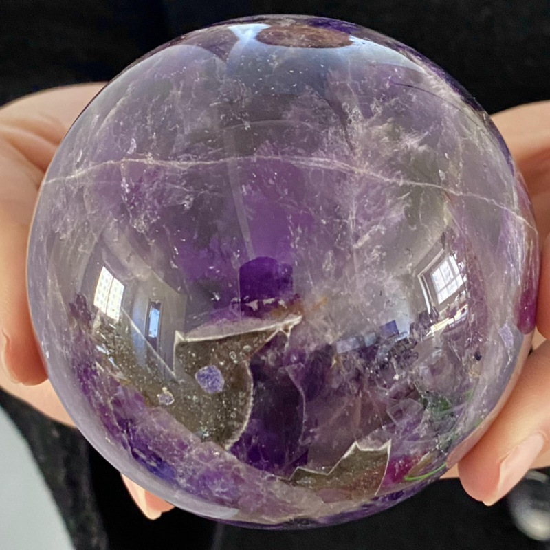1.73LB Rare High Quality Purple  Amethyst Quartz Crystal Sphere Healing Bal